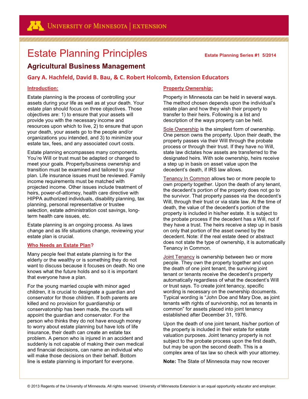 U.M. Estate Planning Series