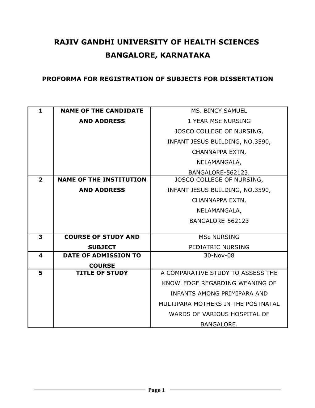 Proforma for Registration of Subjects for Dissertation s4