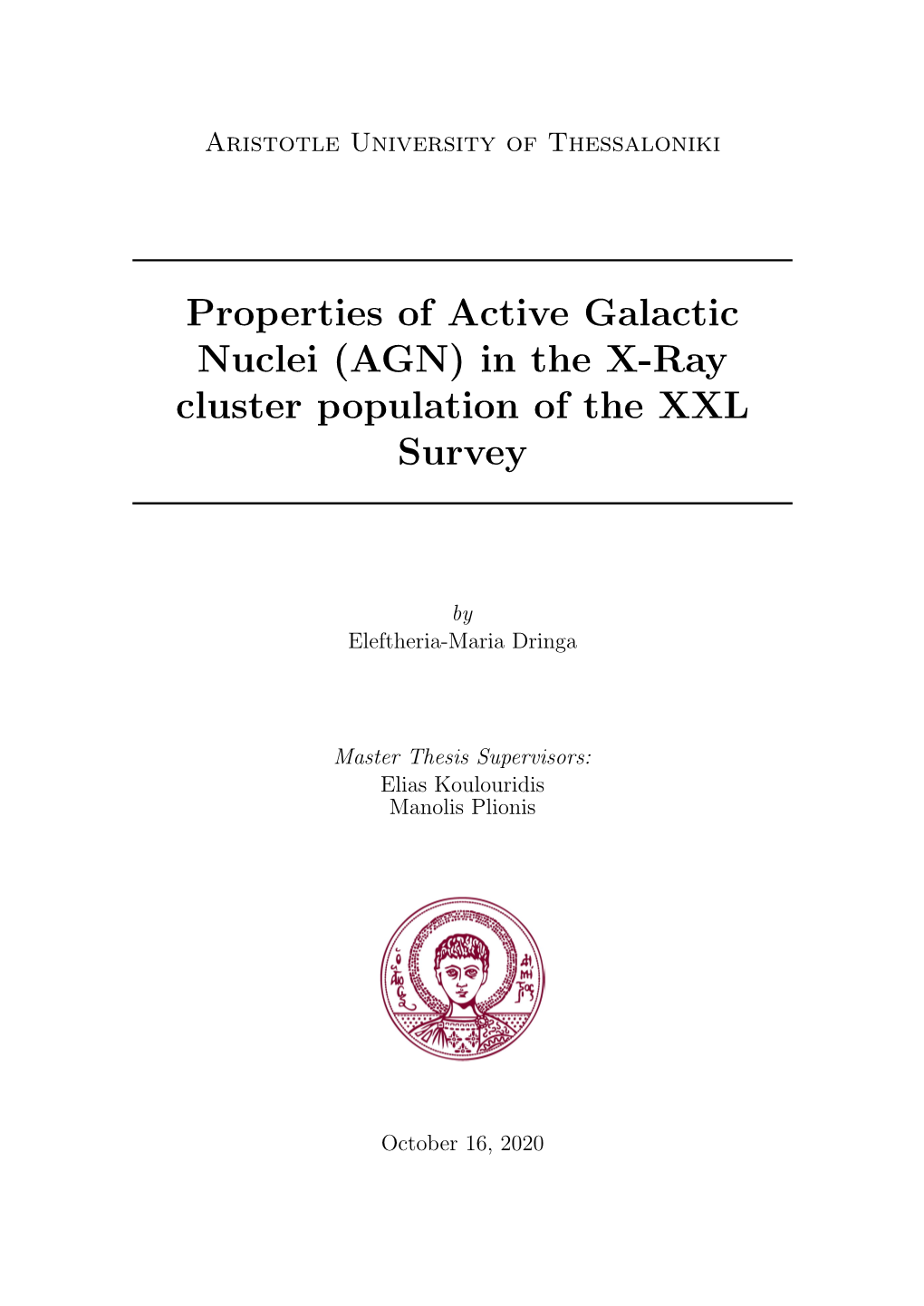 Properties of Active Galactic Nuclei (AGN) in the X-Ray Cluster Population of the XXL Survey