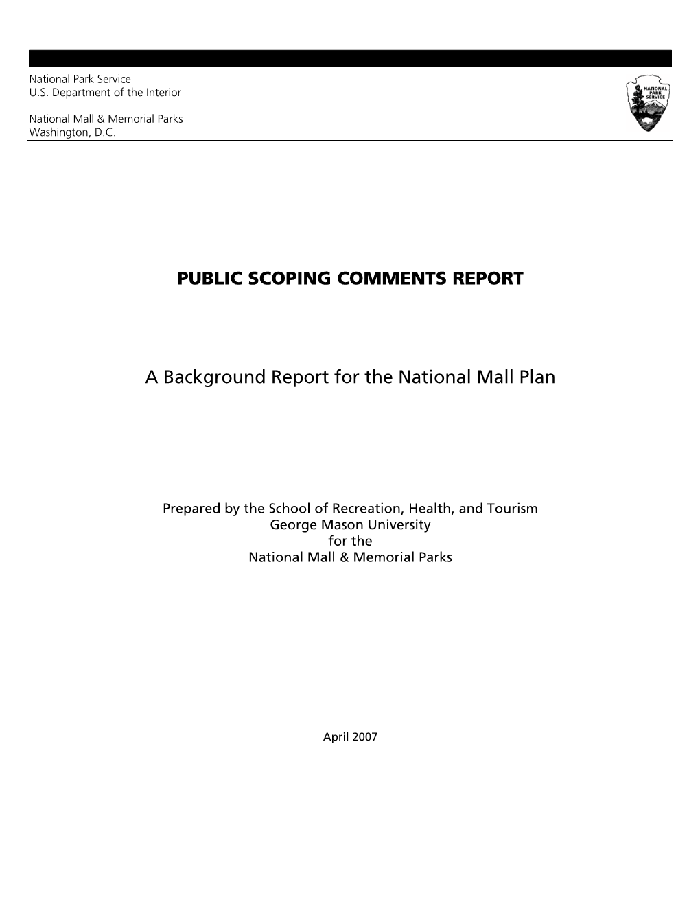 PUBLIC SCOPING COMMENTS REPORT a Background Report For