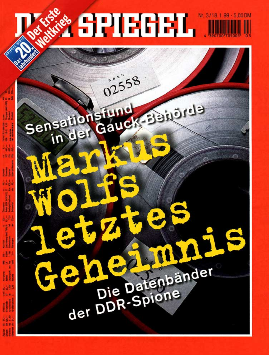 DER SPIEGEL Jahrgang 1999 Heft 03