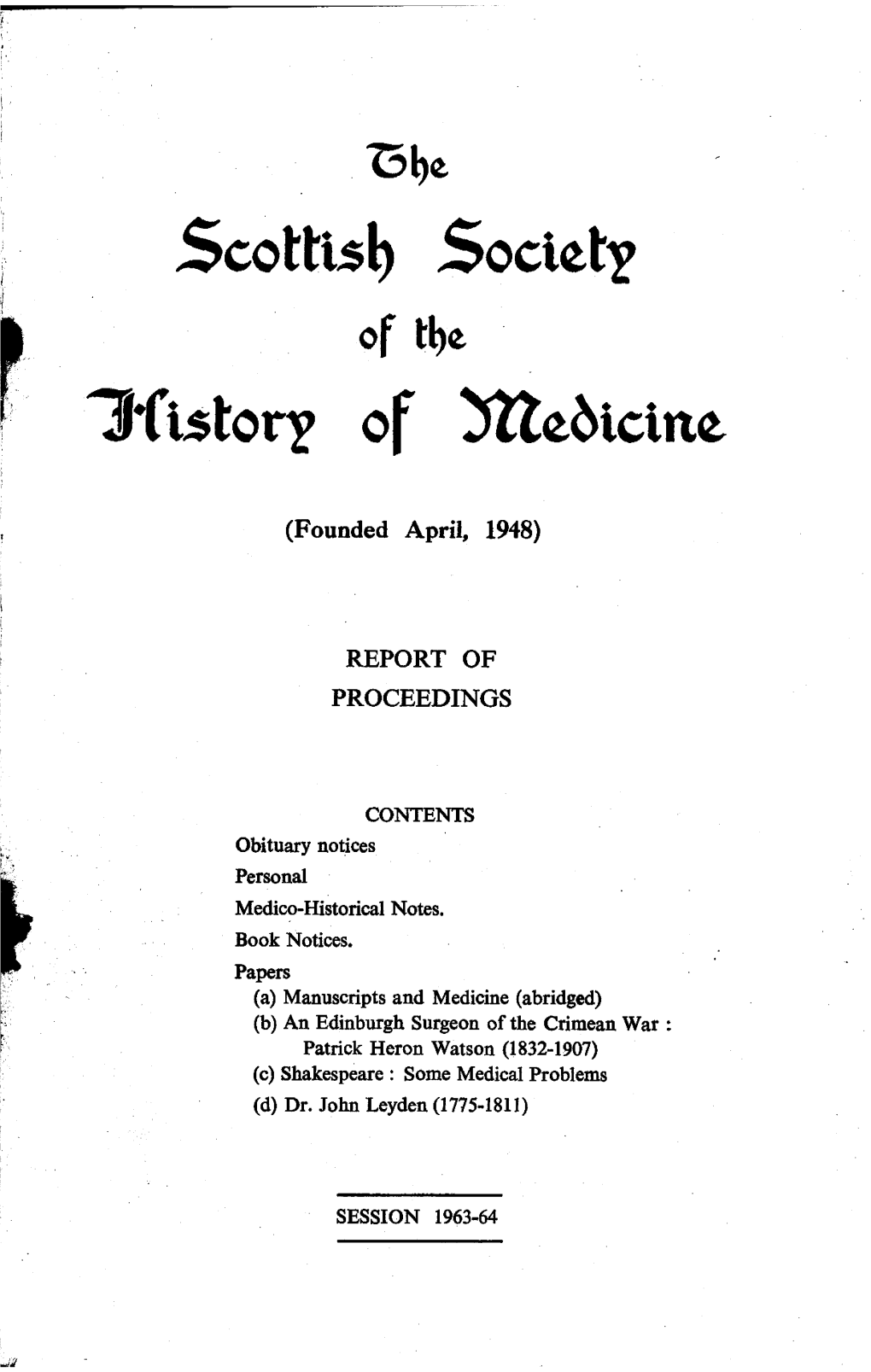 Proceedings for 1963-64
