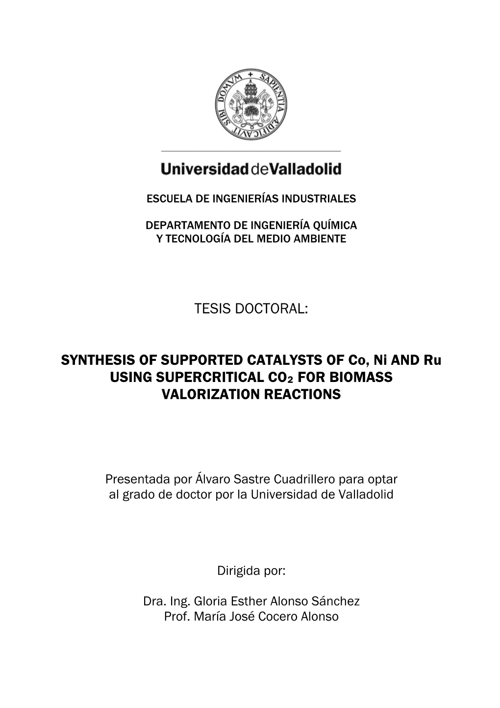 Tesis Doctoral: Synthesis of Supported