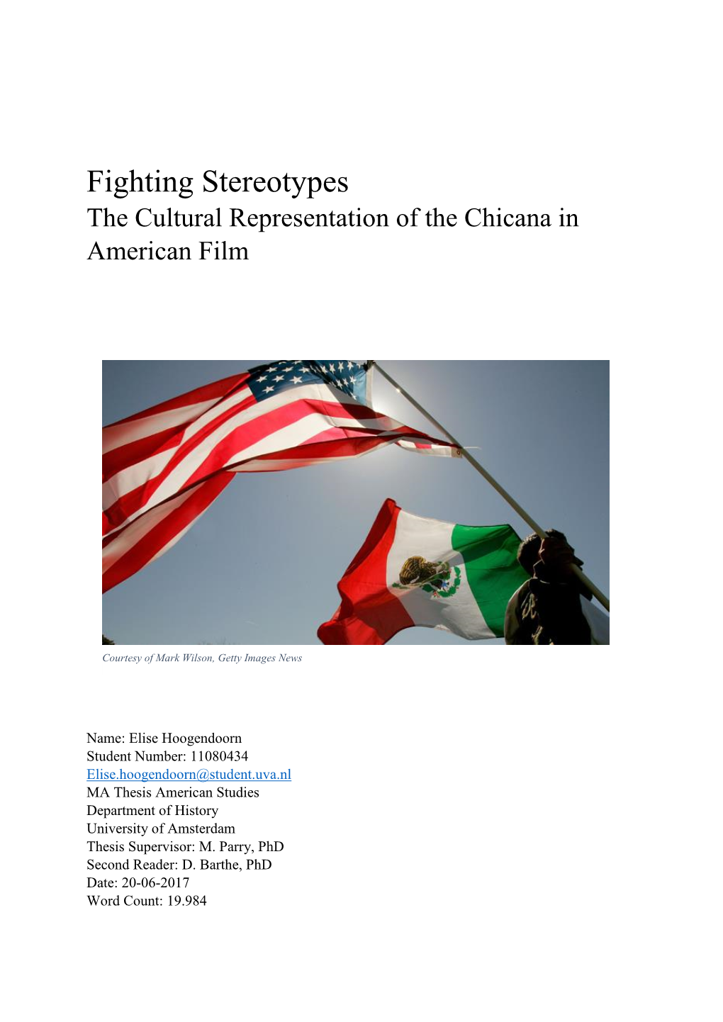 Fighting Stereotypes the Cultural Representation of the Chicana in American Film