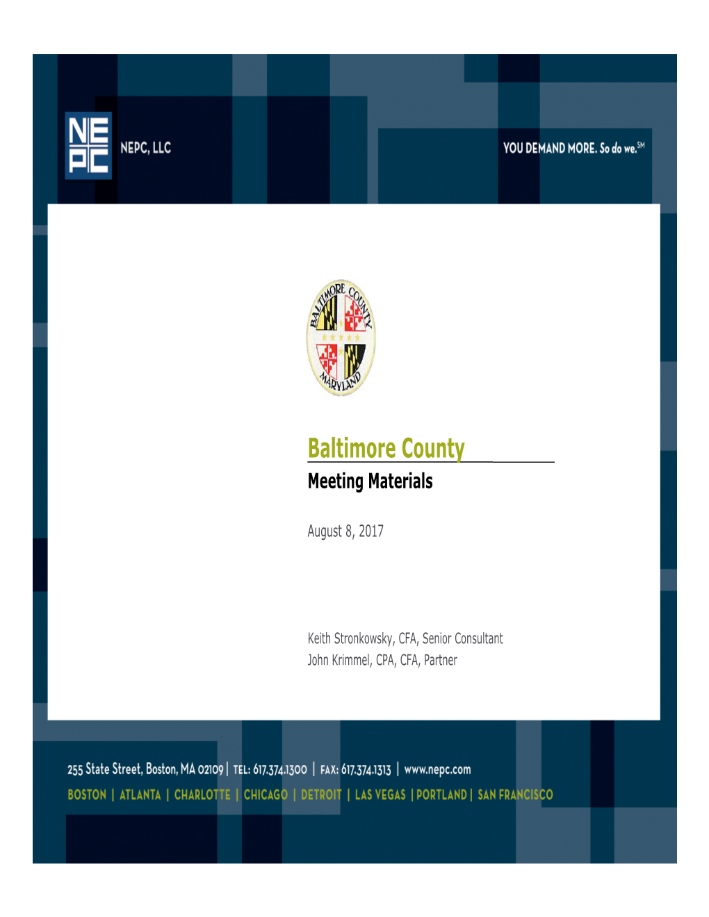 Baltimore County Meeting Materials