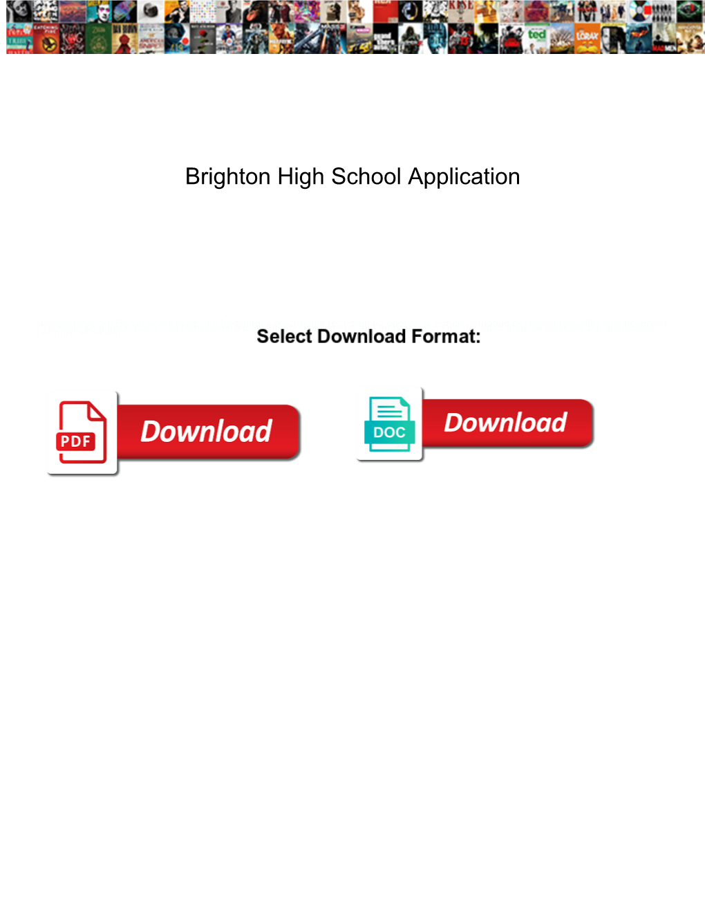 Brighton High School Application