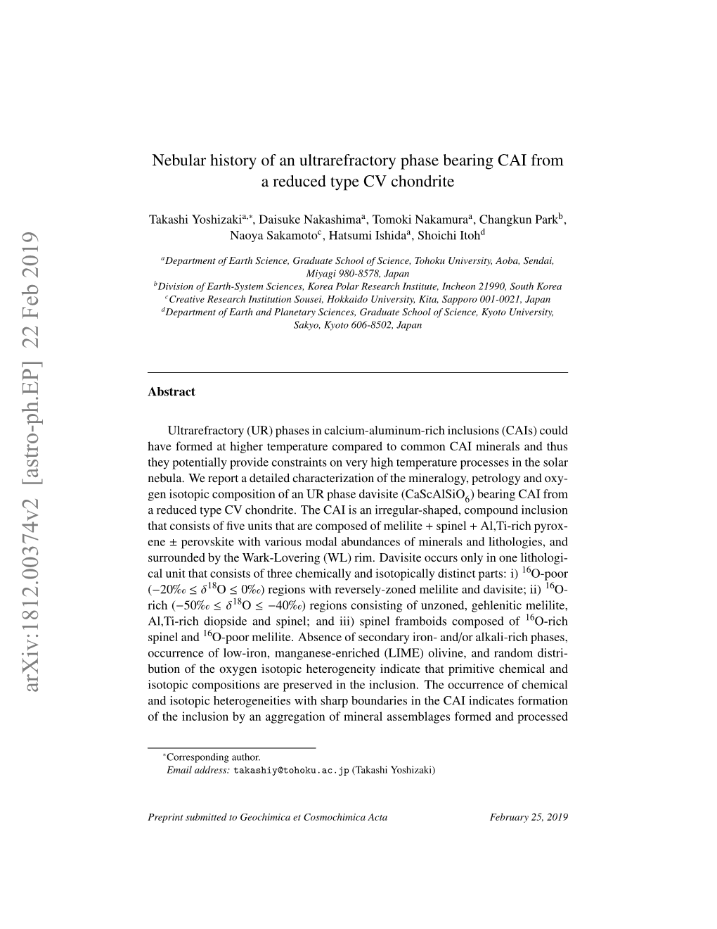 Nebular History of an Ultrarefractory Phase Bearing CAI from a Reduced Type CV Chondrite