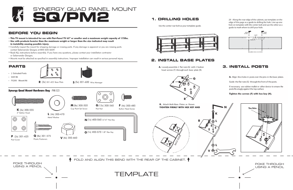 SQ/PM2 Edge of This Page As a Guide to Drilling the Hole