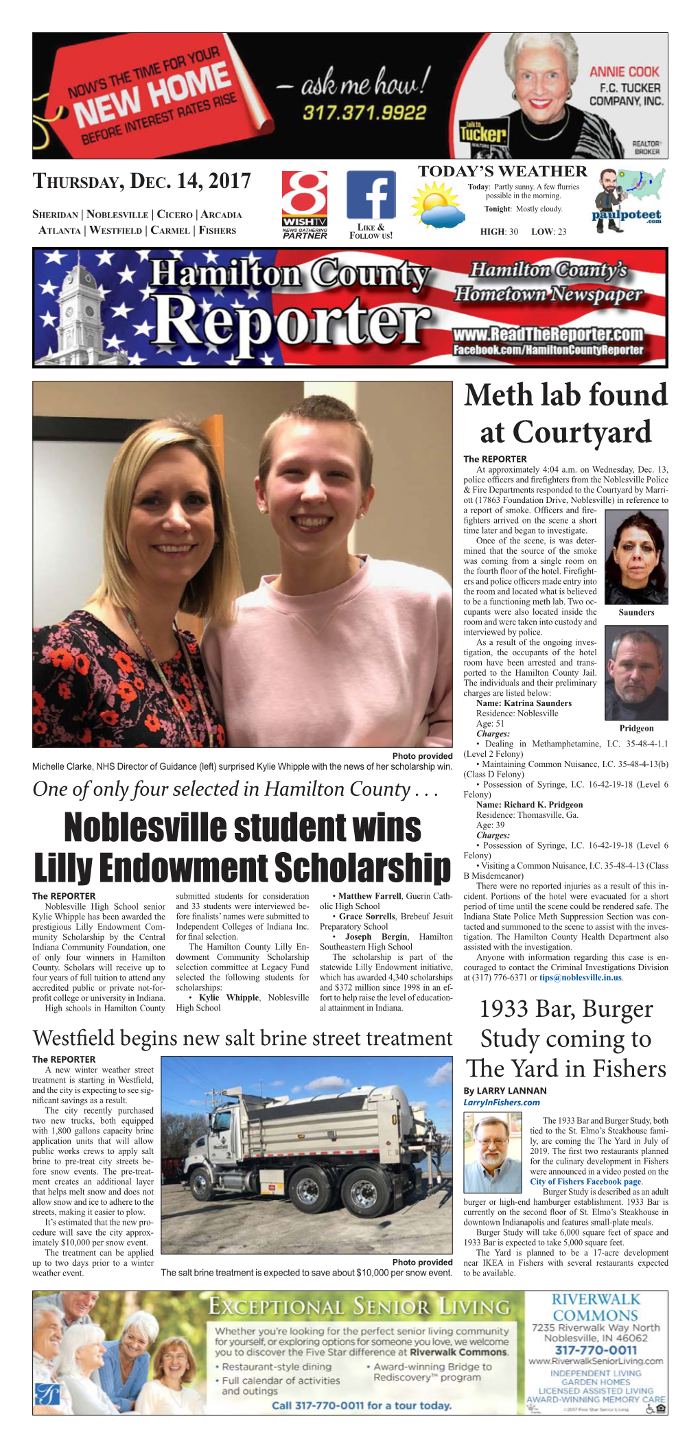 Noblesville Student Wins Lilly Endowment Scholarship