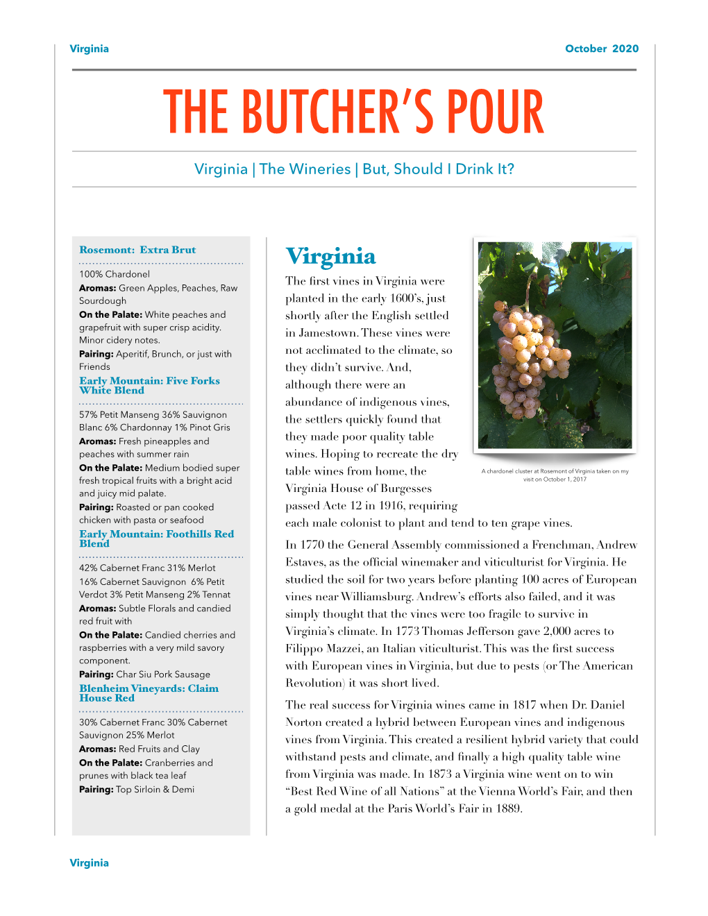 The Butcher's Pour October 2020