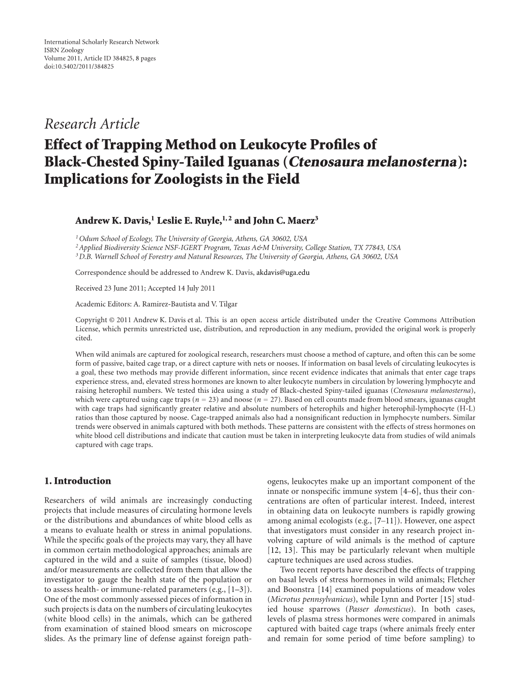 Effect of Trapping Method on Leukocyte Profiles of Black