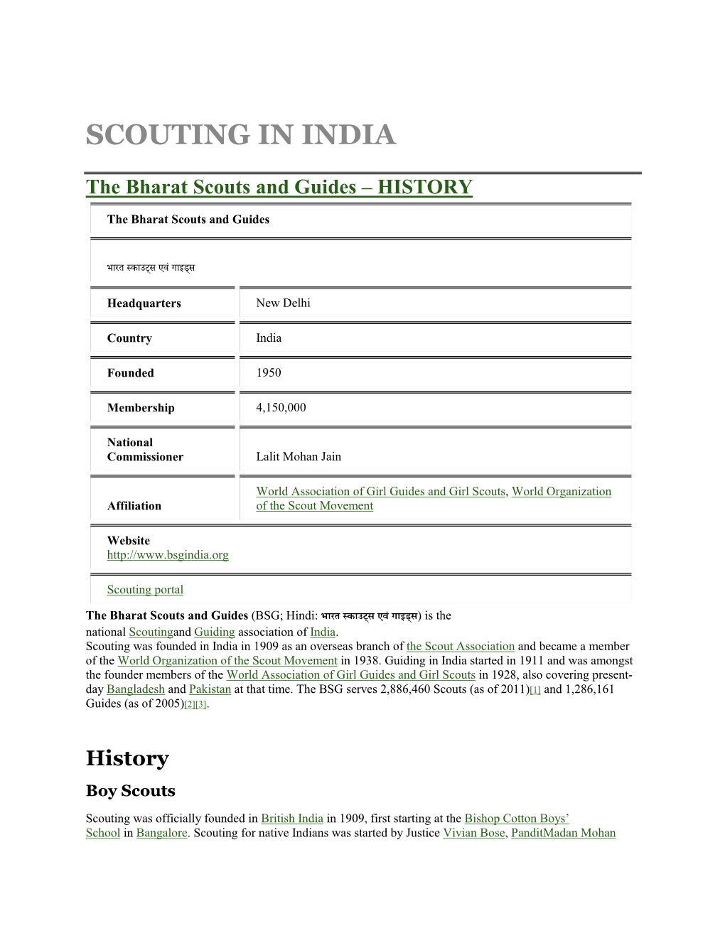 Scouting in India