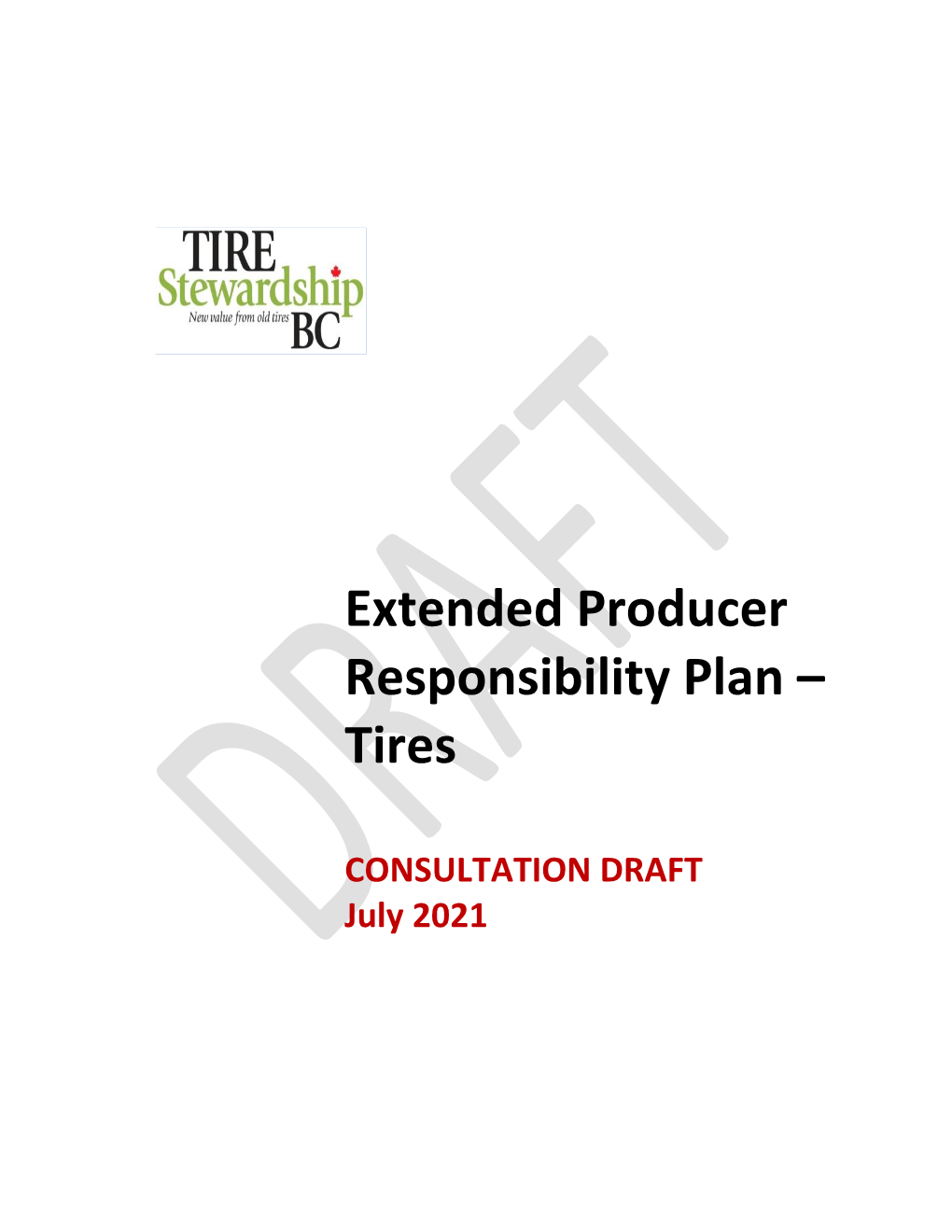 Extended Producer Responsibility Plan – Tires