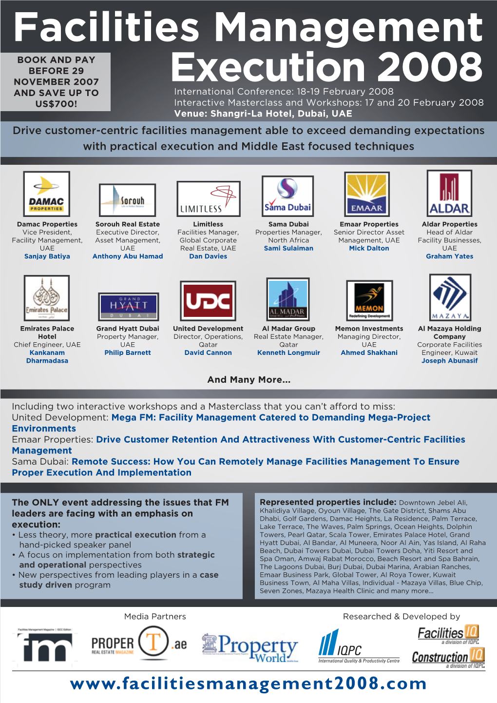 Facilities Management Execution 2008 Will the Highest-Level Decision Makers and Policy Makers 1