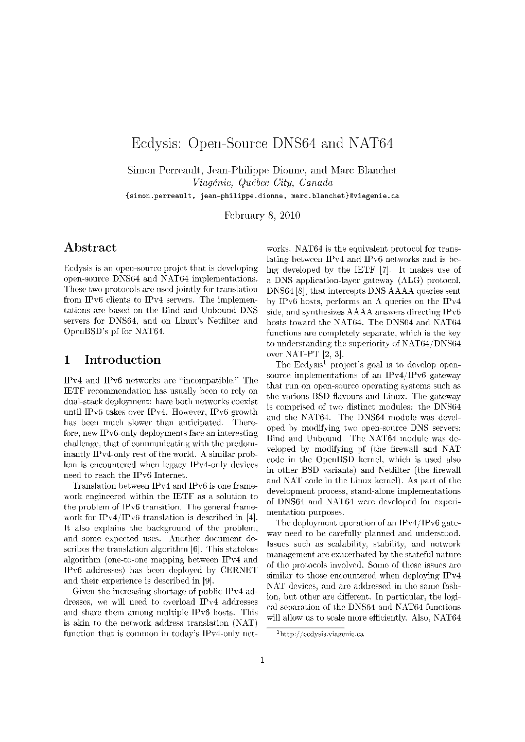 Open-Source DNS64 and NAT64