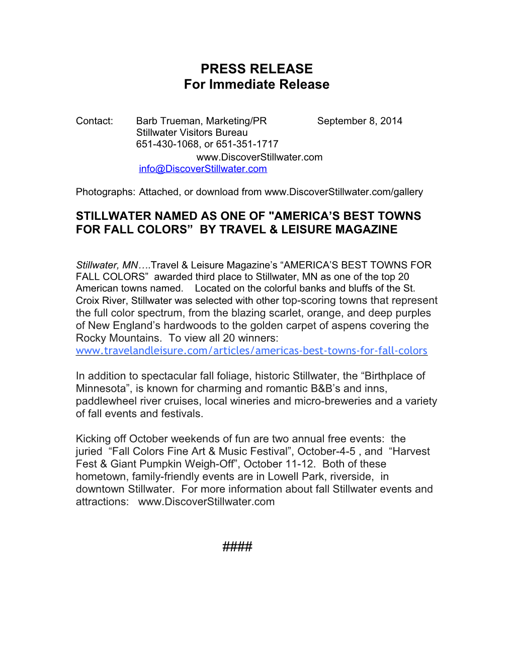 For Immediate Release s205