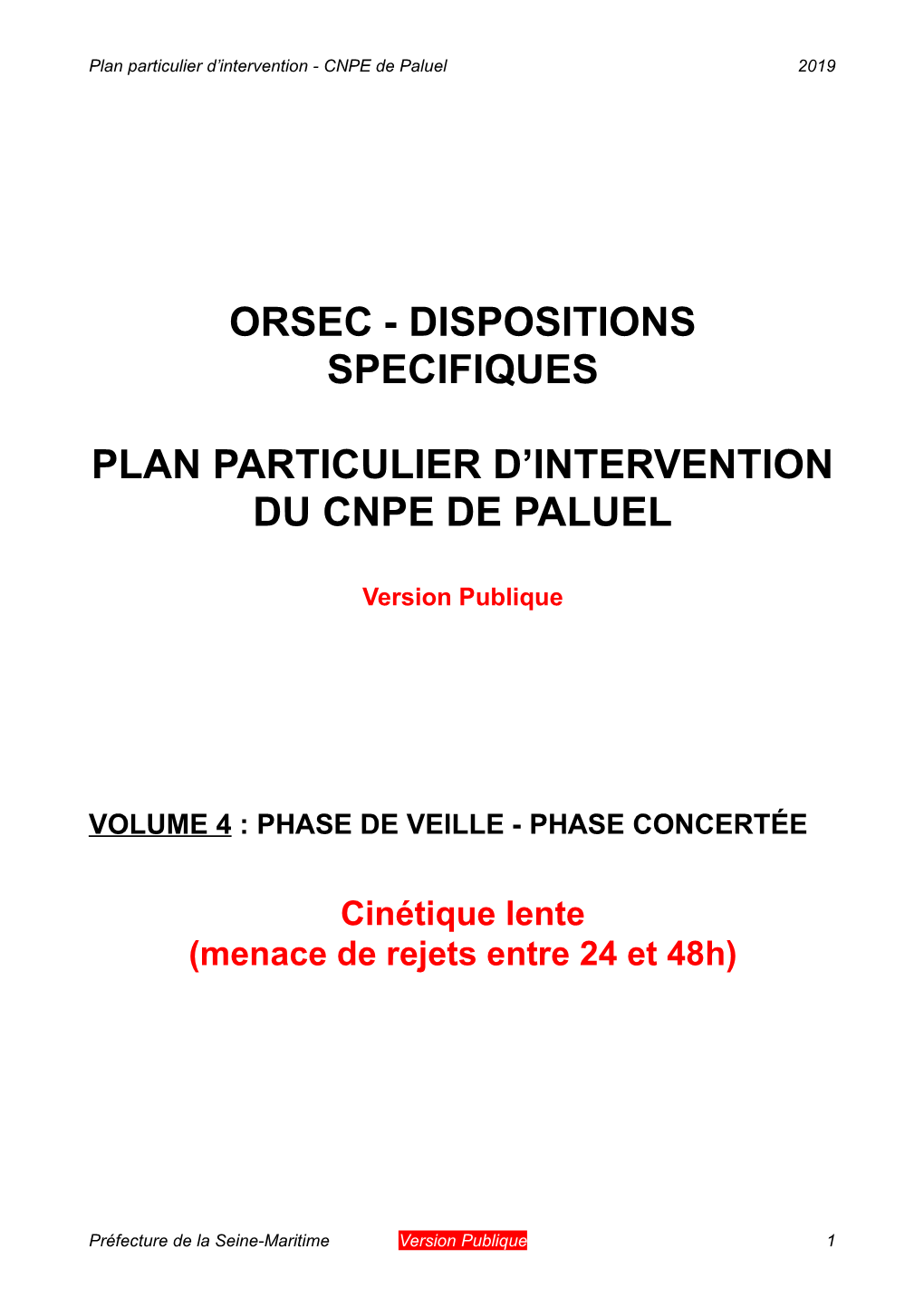 Orsec - Dispositions Specifiques