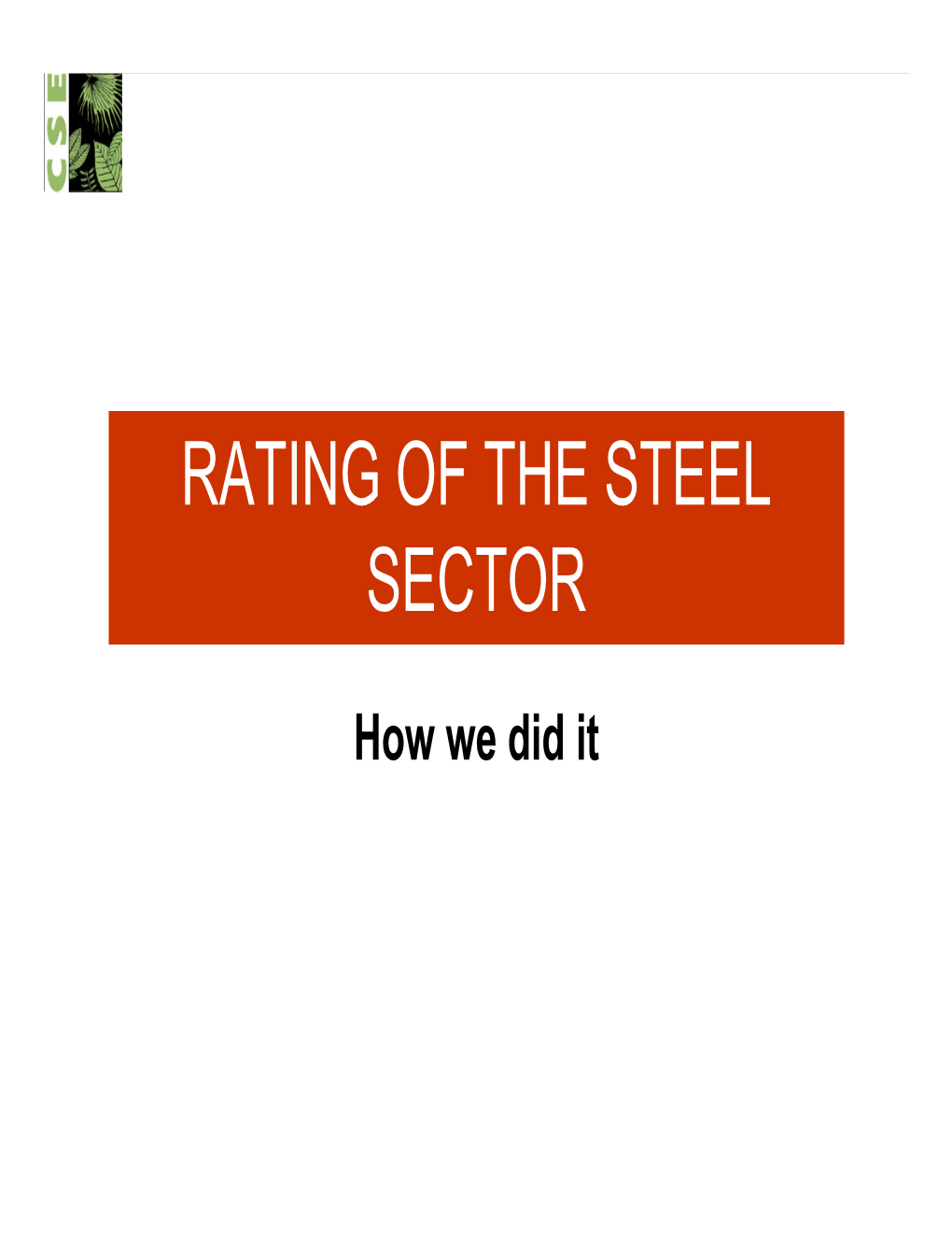 Rating of the Steel Sector