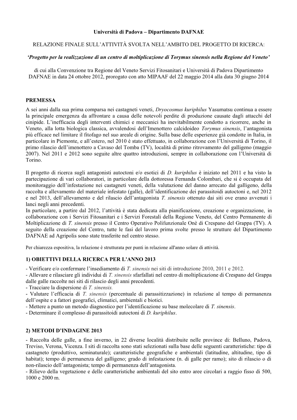 Serve Una Relazione Sul Lavoro Fatto Nel 2013, Massimo 2-3 Pagine