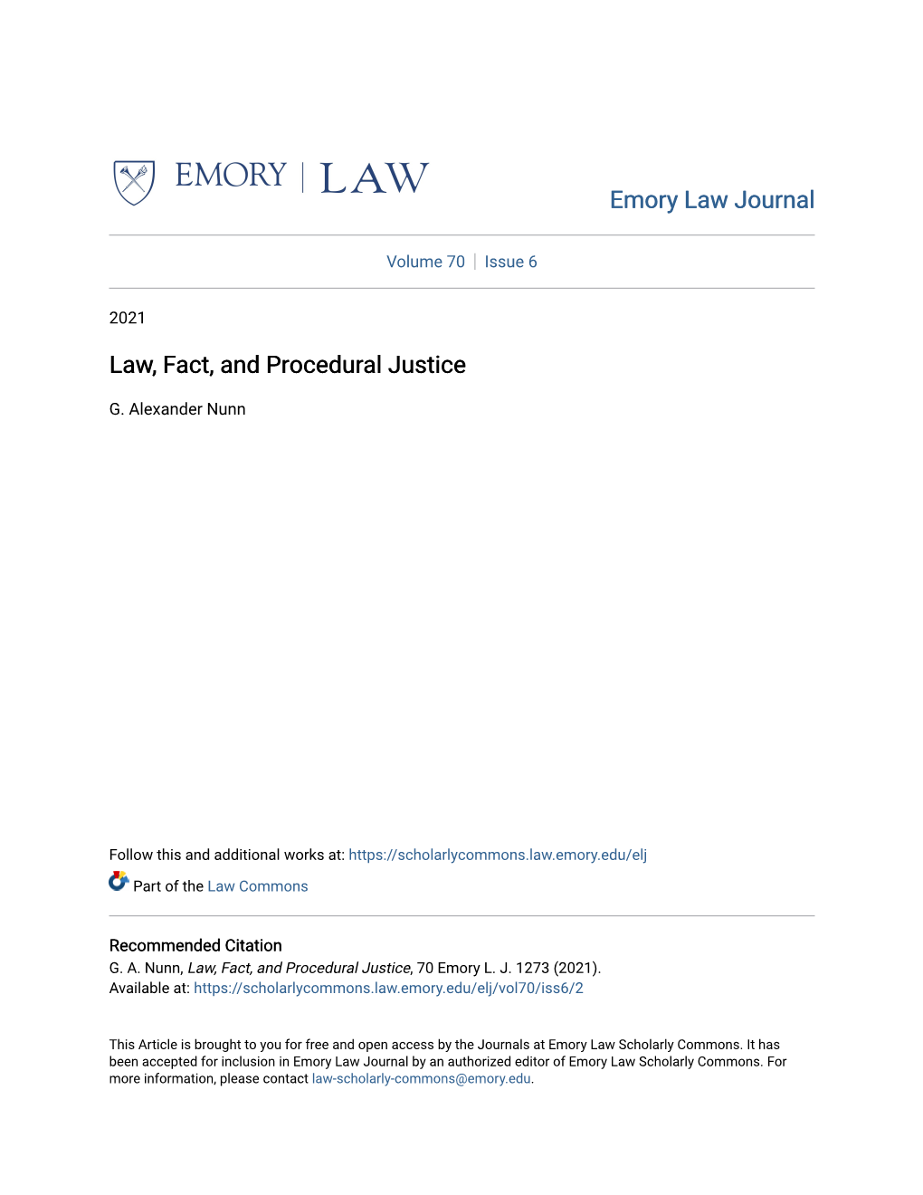 Law, Fact, and Procedural Justice