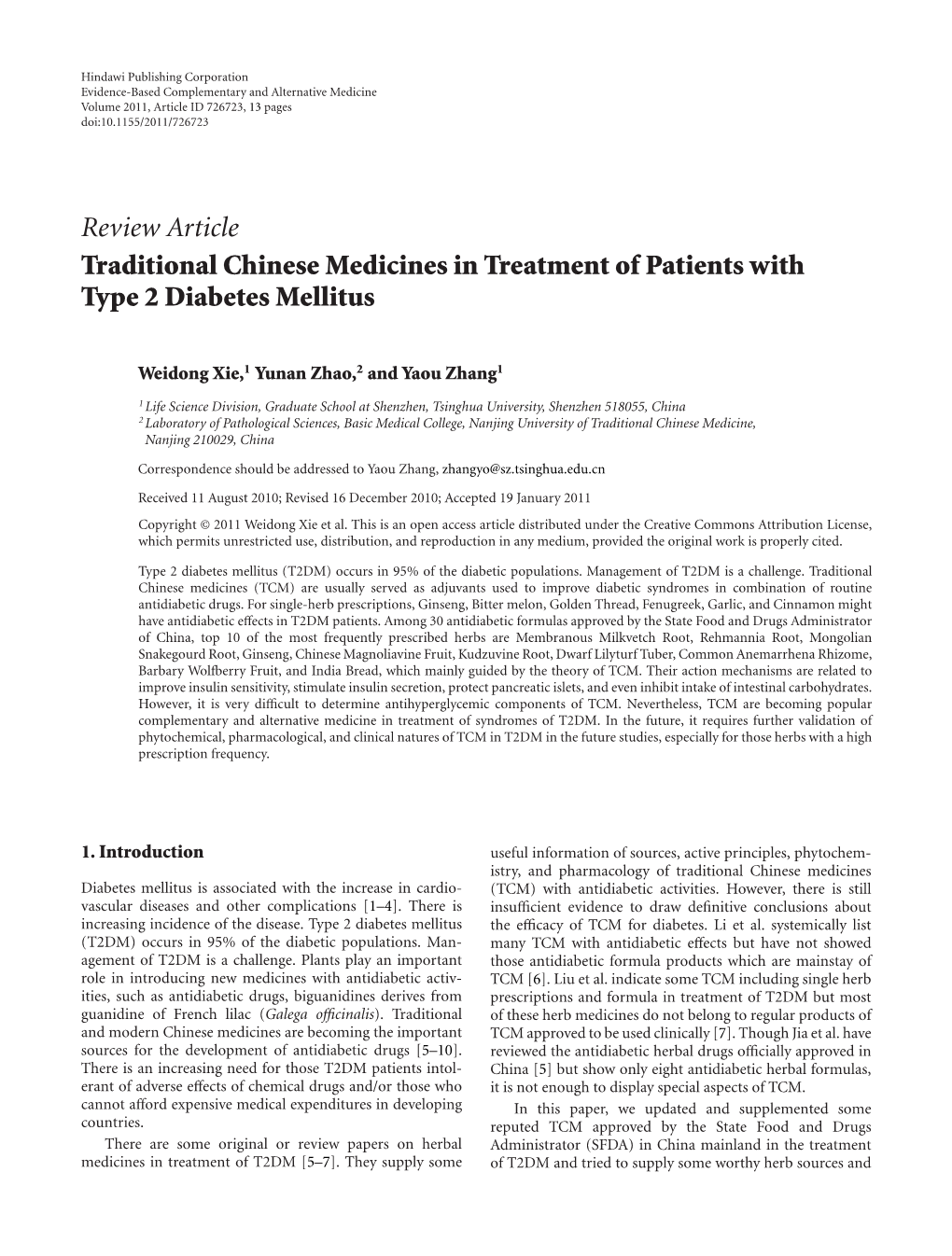 Traditional Chinese Medicines in Treatment of Patients with Type 2 Diabetes Mellitus