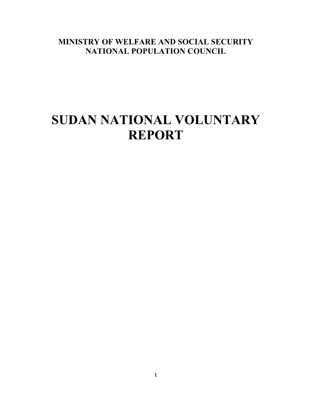 Sudan National Voluntary Report