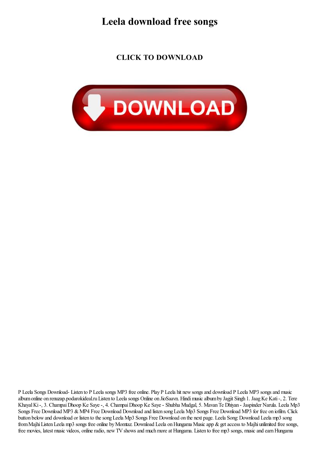 Leela Download Free Songs