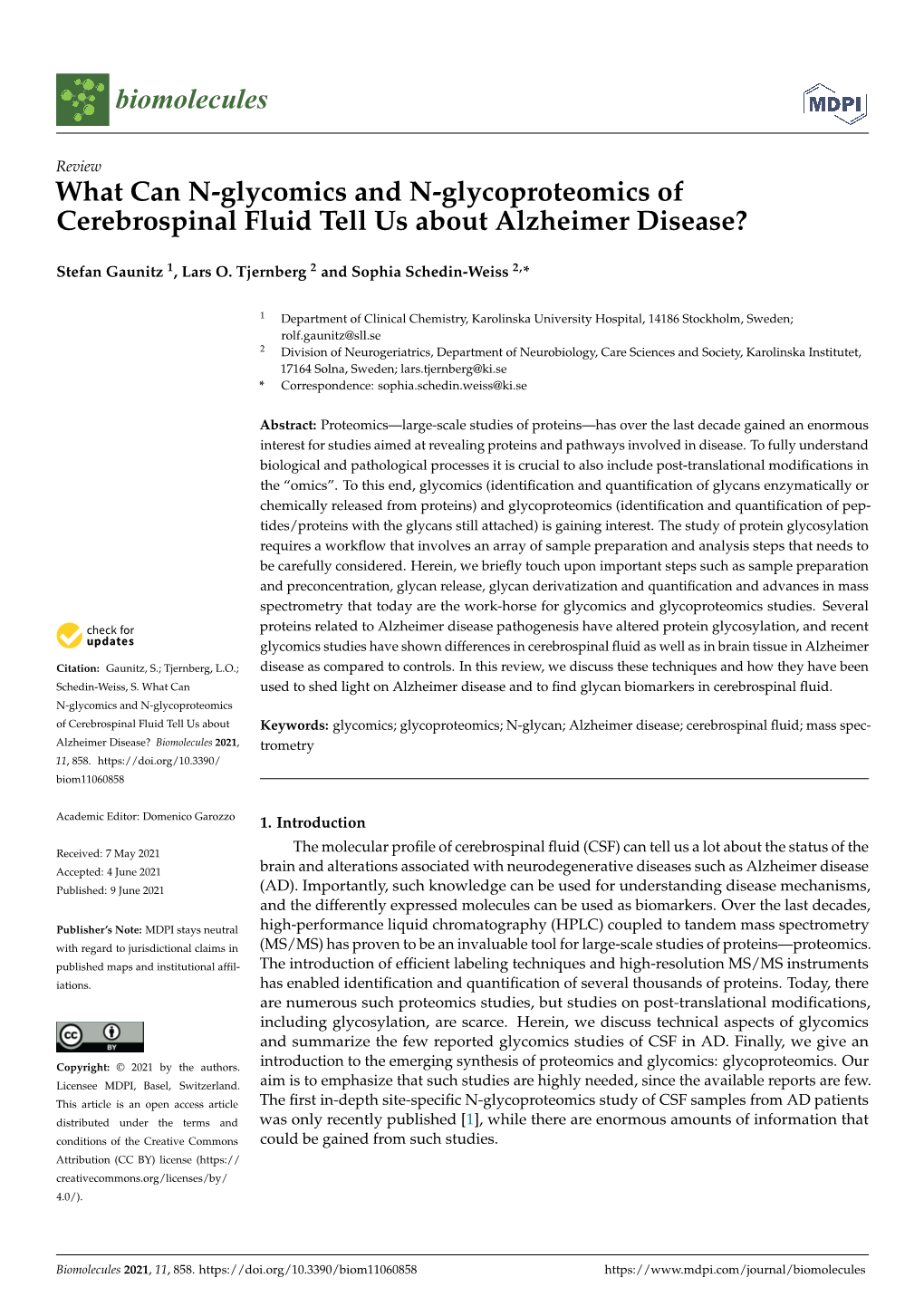 What Can N-Glycomics and N-Glycoproteomics of Cerebrospinal Fluid Tell Us About Alzheimer Disease?