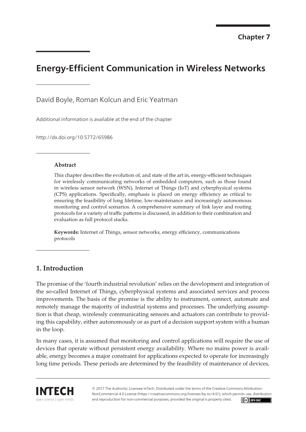 Energy-Efficient Communication in Wireless Networks Energy-Efficient Communication in Wireless Networks