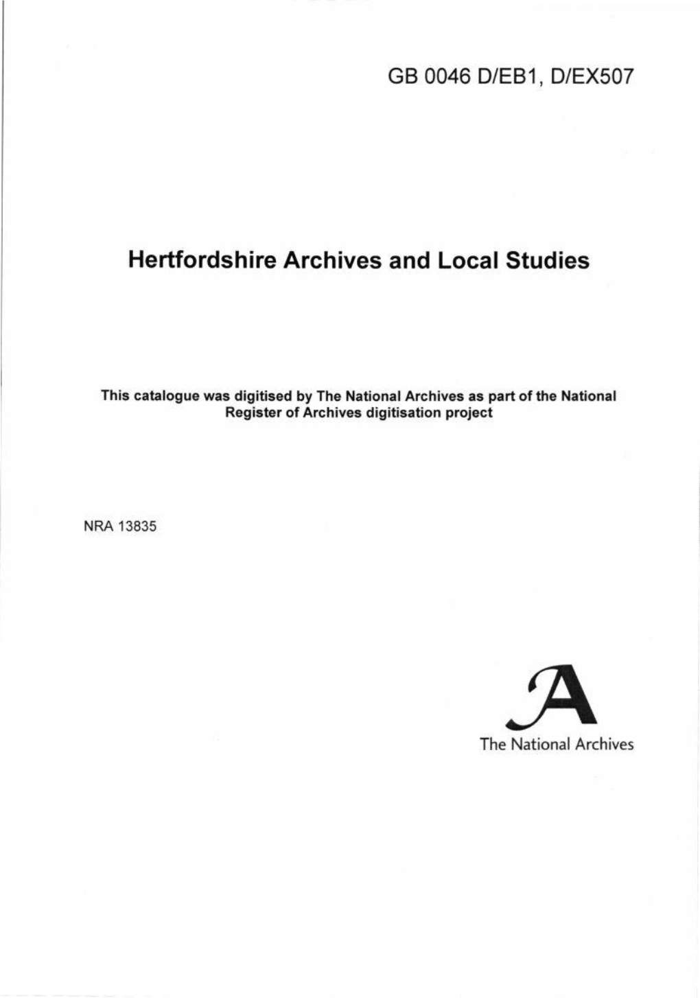 Hertfordshire Archives and Local Studies