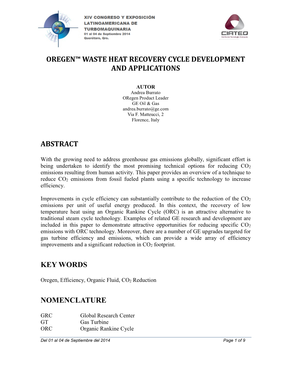 Oregen™ Waste Heat Recovery Cycle Development and Applications