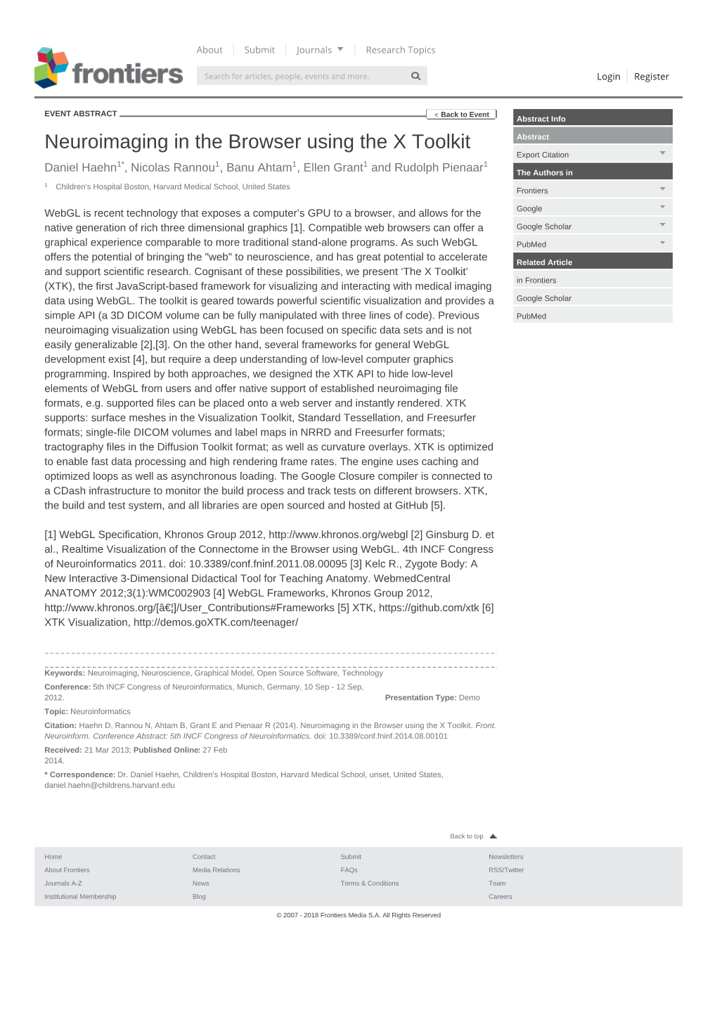 Neuroimaging in the Browser Using the X Toolkit