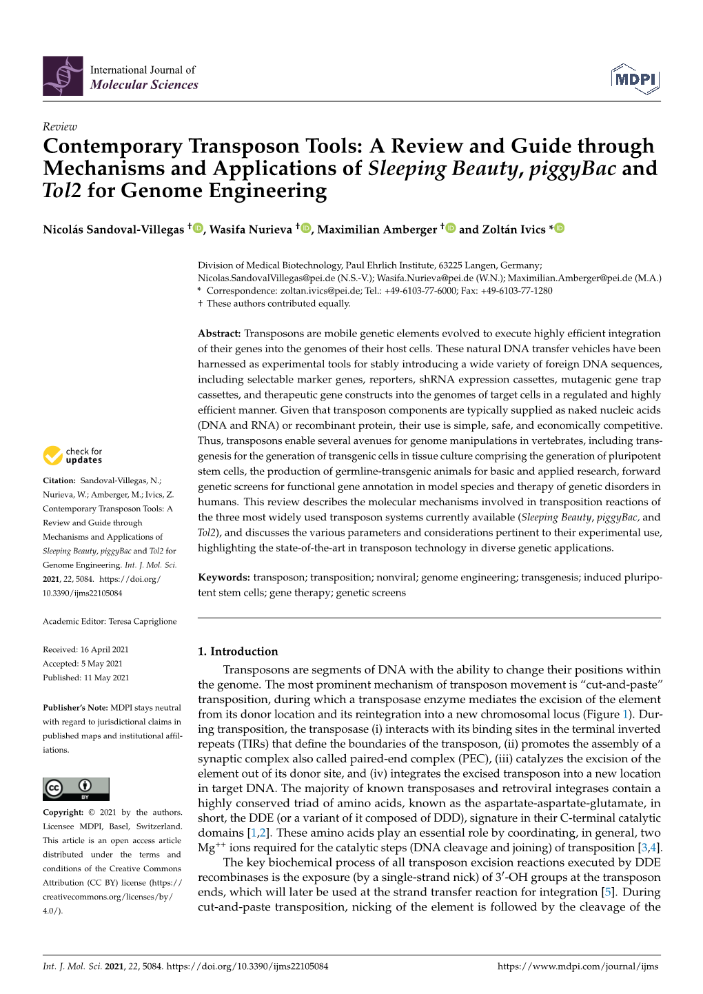 Contemporary Transposon Tools: a Review and Guide Through Mechanisms and Applications of Sleeping Beauty, Piggybac and Tol2 for Genome Engineering