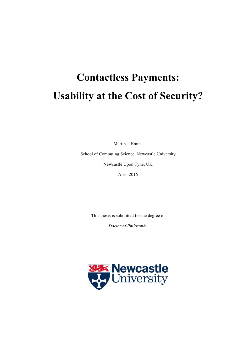 Contactless Payments: Usability at the Cost of Security?