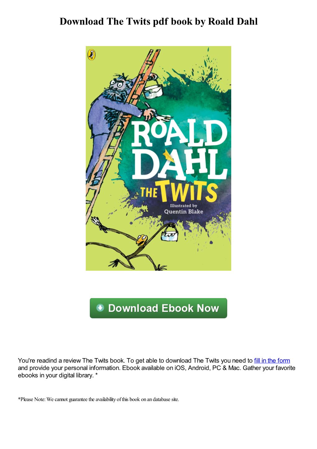 Download the Twits Pdf Book by Roald Dahl