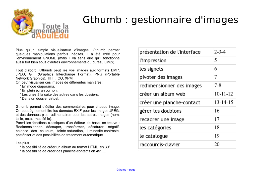 Gthumb : Gestionnaire D'images