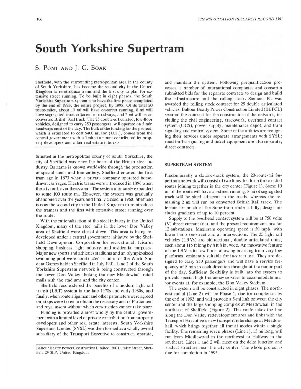 South Yorkshire Supertram S