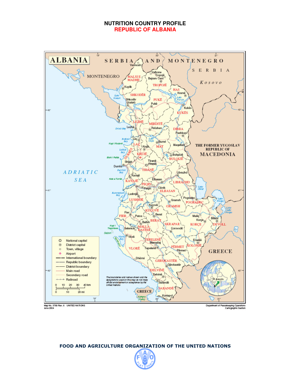 Nutrition Country Profile Republic of Albania