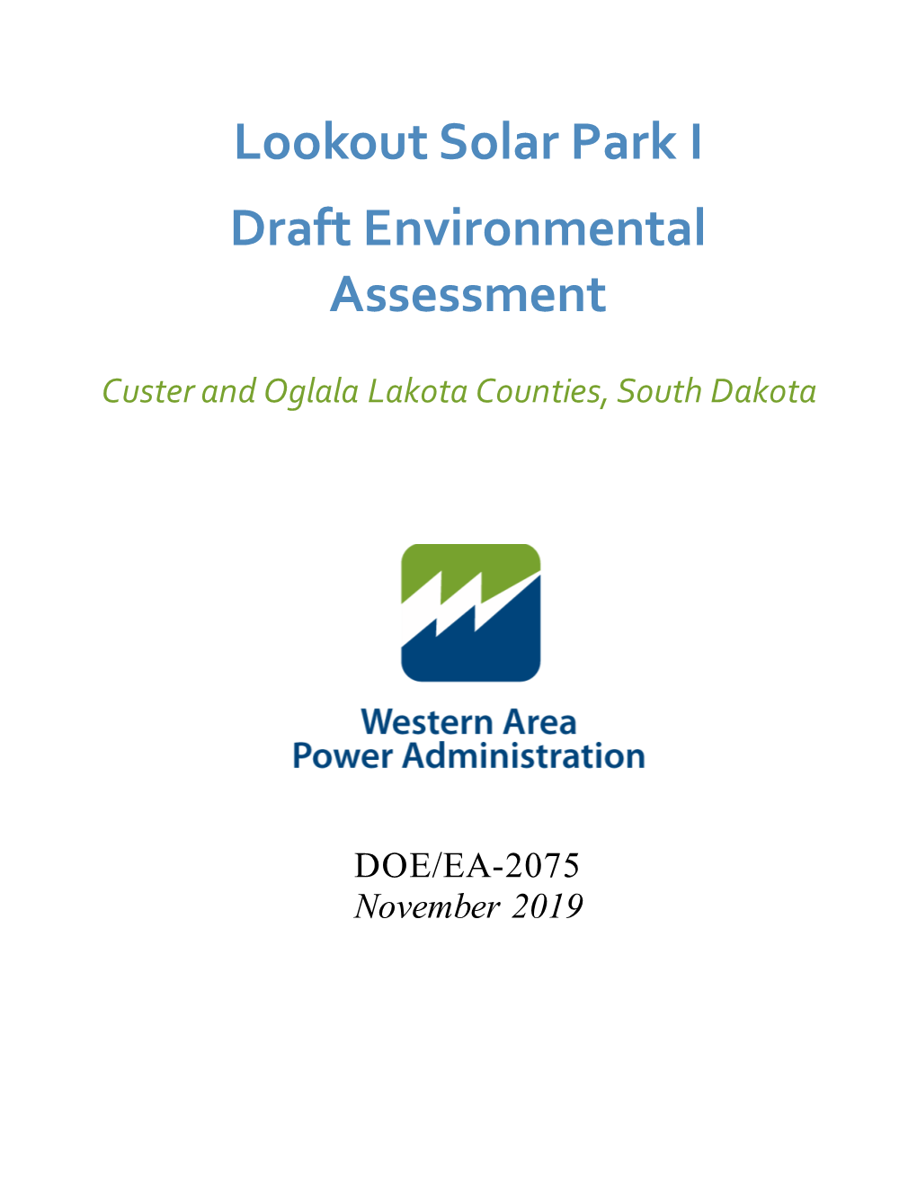 Lookout Solar Park I Draft Environmental Assessment