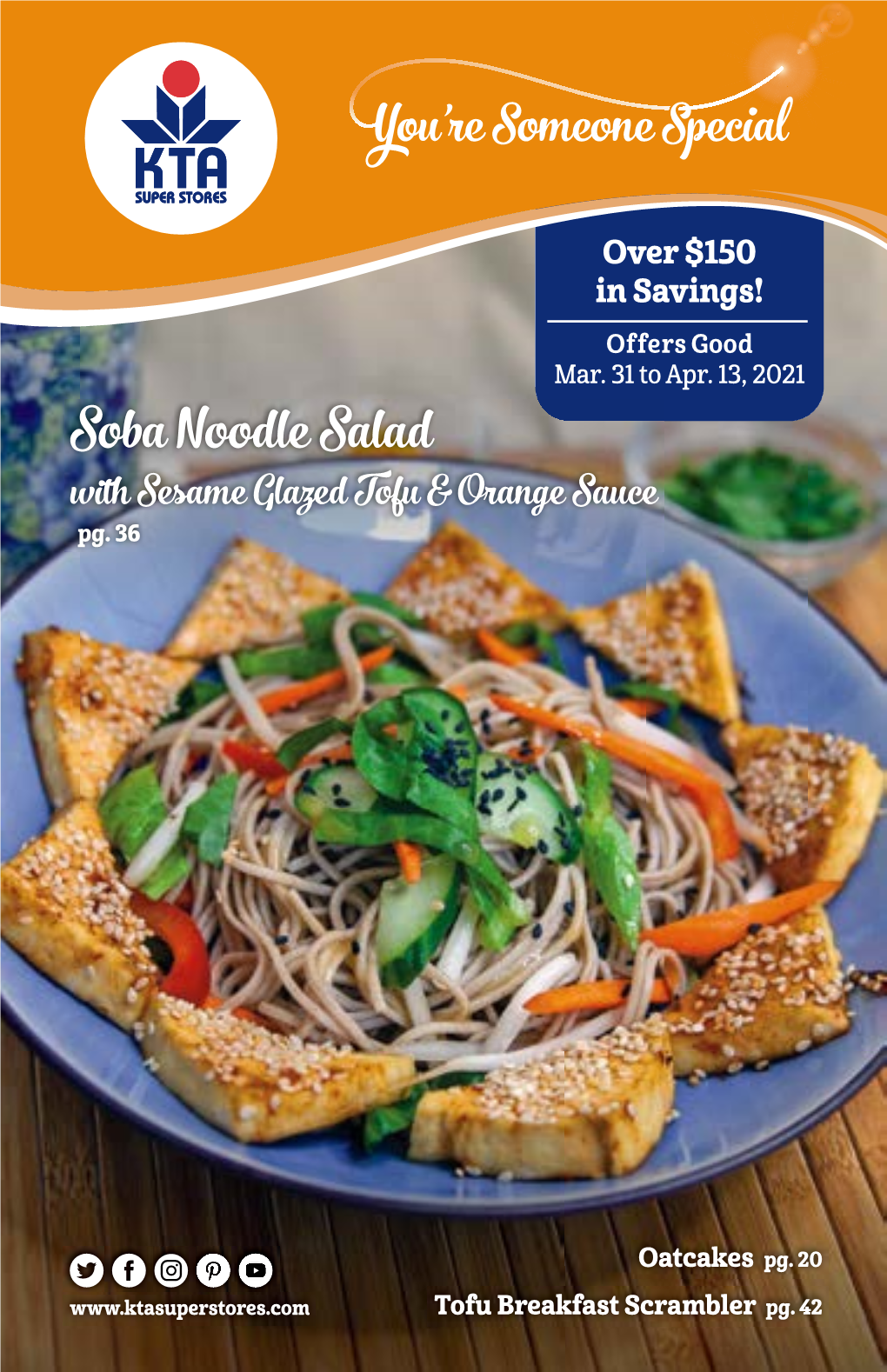Soba Noodle Salad with Sesame Gla Ed ToU & Orange Sauce Pg