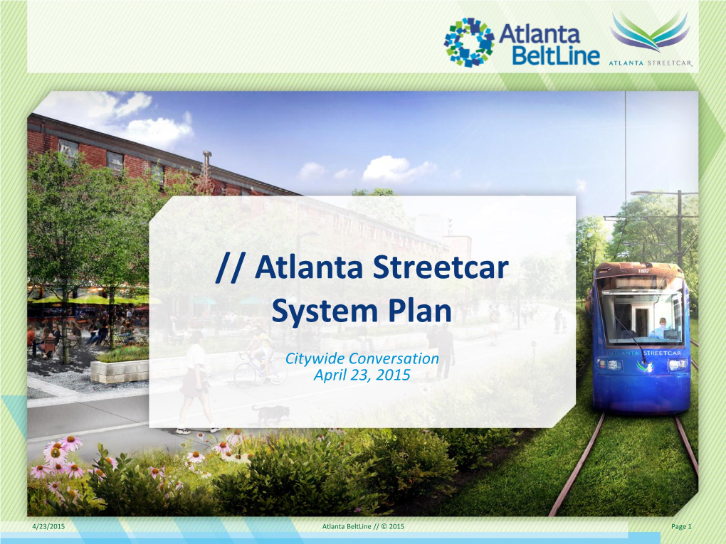 Citywide Conversations: Atlanta Streetcar System Plan