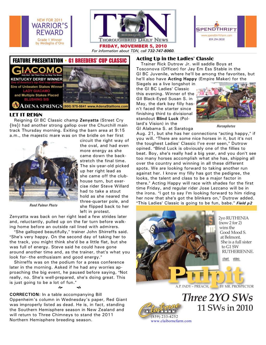 Feature Presentation • G1 Breeders' Cup Classic