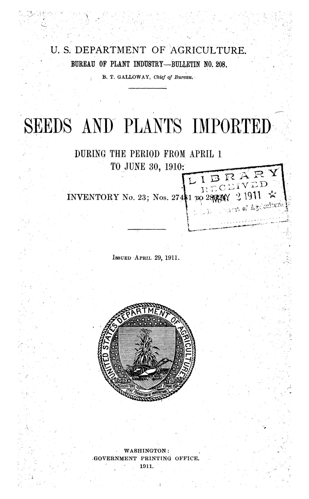 Seeds and Plants Imported