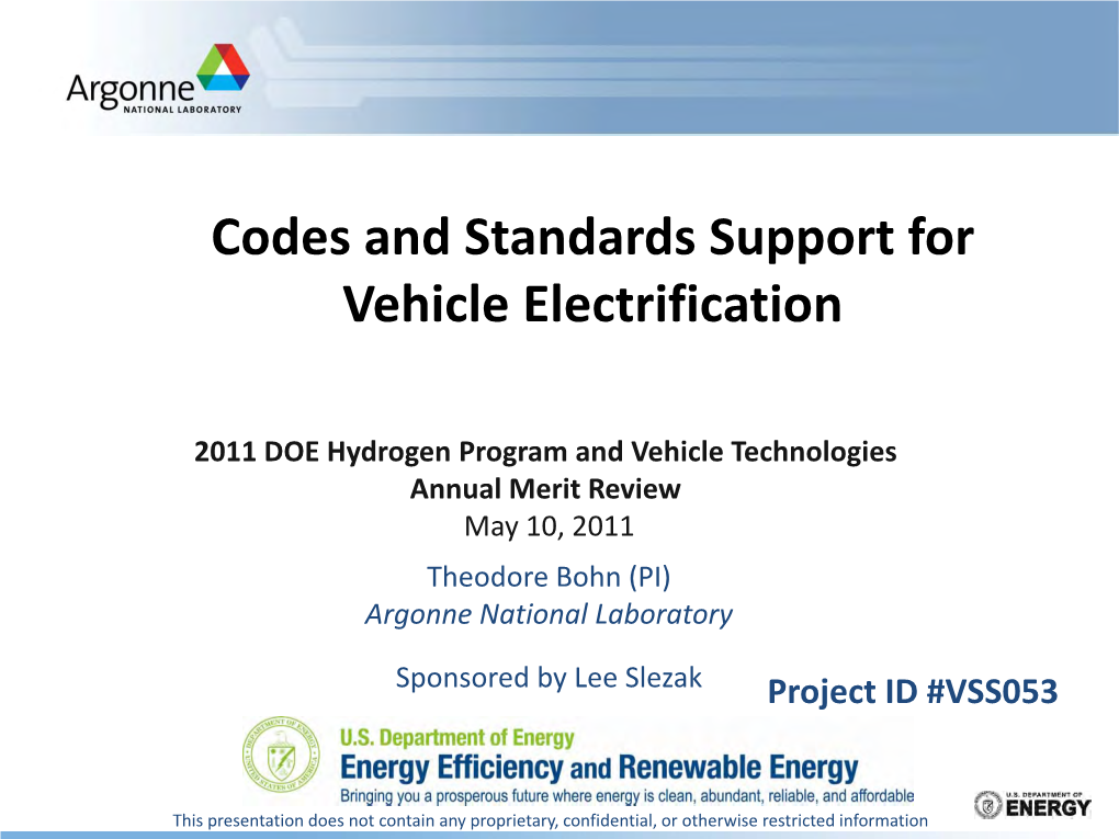 Codes and Standards Support Vehicle Electrification