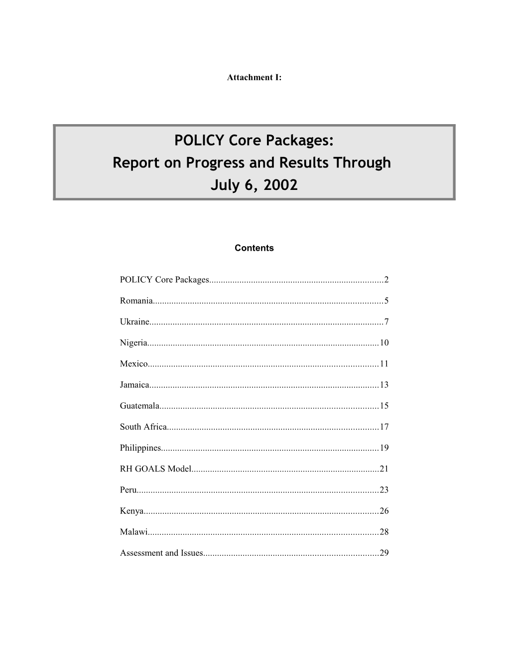 POLICY Core Packages 2