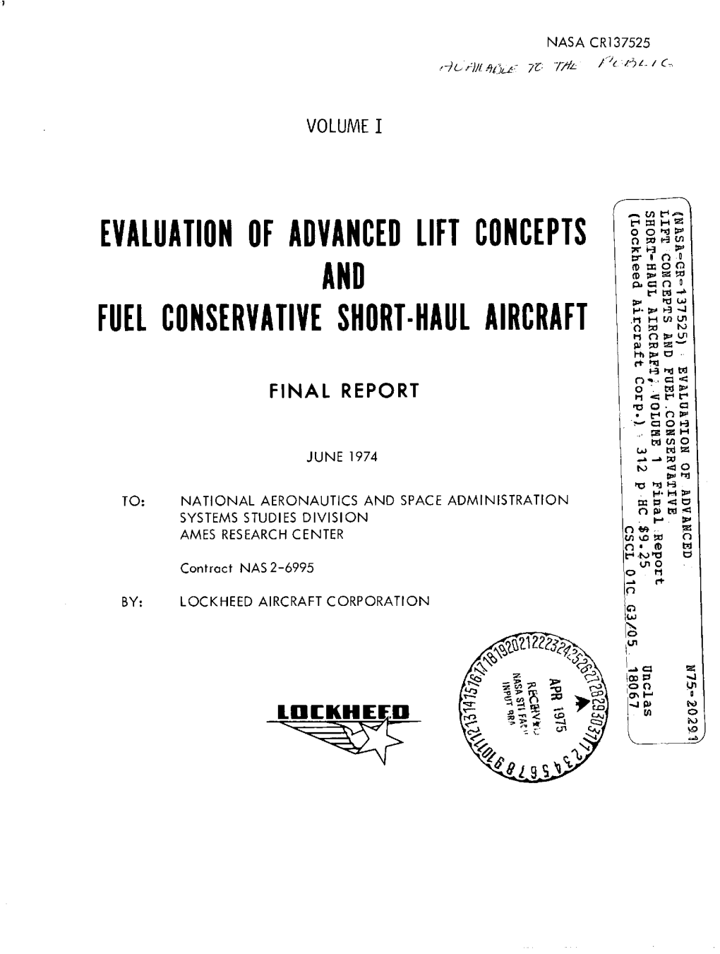 EVALUATION of ADVANCED LIFT CONCEPTS Nm ~' O