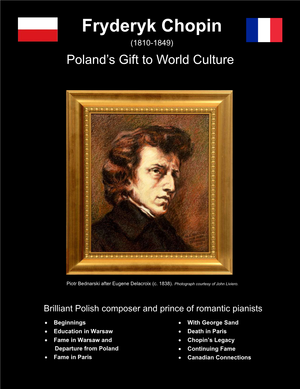 Fryderyk Chopin (1810-1849) Poland’S Gift to World Culture