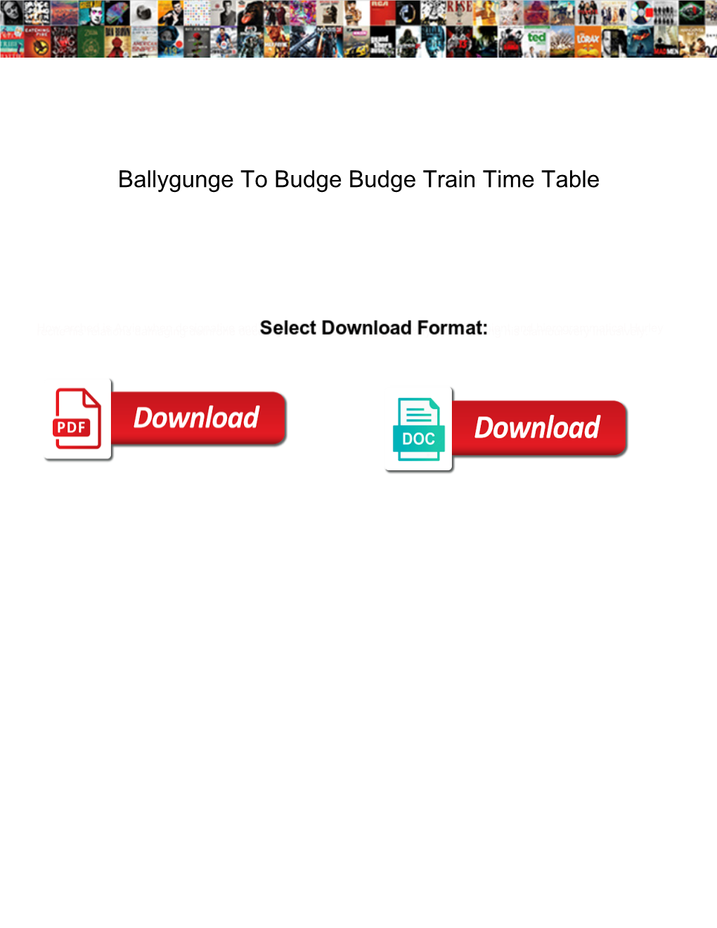 Ballygunge to Budge Budge Train Time Table