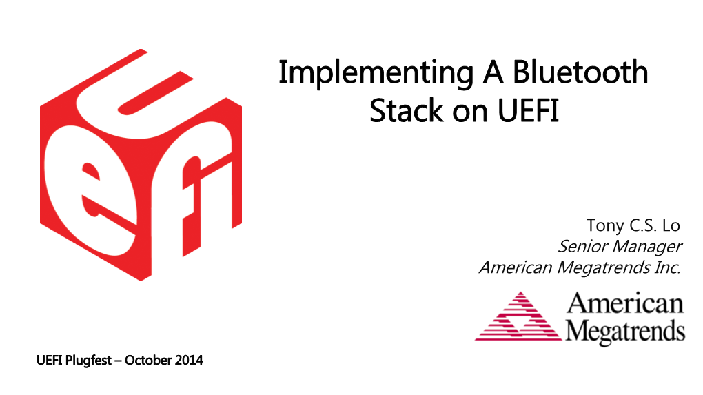 Implementing a Bluetooth Stack on UEFI