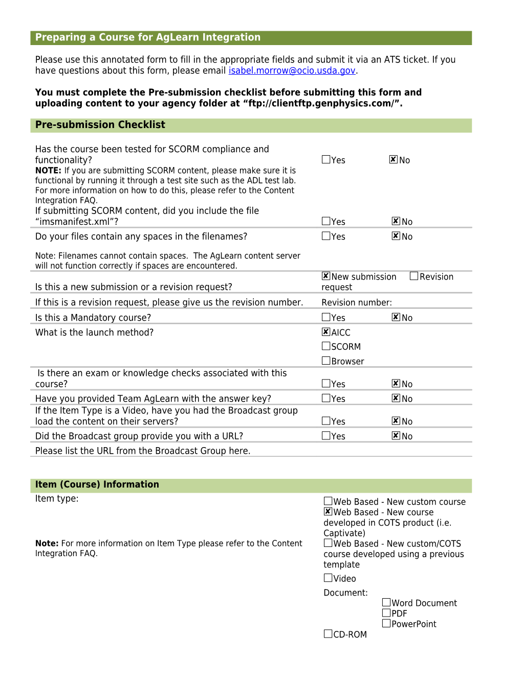 Preparing a Course for Aglearn Integration s1